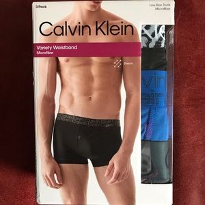 Calvin Klein 3-Pack Low Rise Microfiber, LARGE Trunk Size, Underwear, New In Box